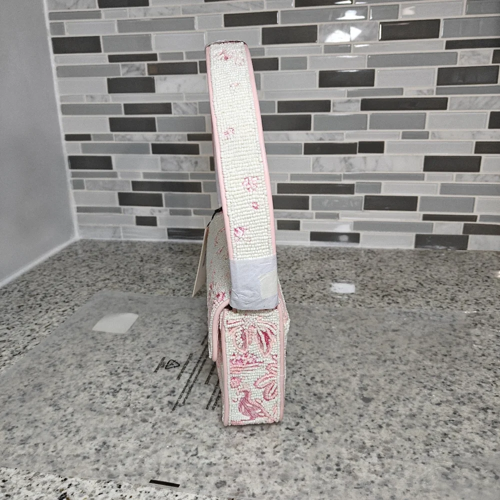 Staud TOMMY BEADED BAG IVORY CHERRY BLOSSOM TOILE - Picture 3 of 11